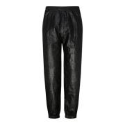 Geëmbosseerde Logo Leren Joggers Givenchy , Black , Heren