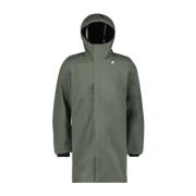 Gevoerde Parka met Hoge Kraag K-Way , Green , Heren