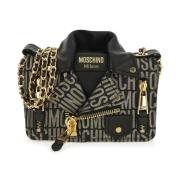 Gouden Biker Logo Lurex Tas Moschino , Black , Dames