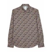 Thistleberry Bloemen Taupe Overhemd Paul Smith , Multicolor , Heren