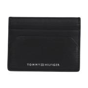 Zwarte Leren Portemonnee - Eenvoudig Ontwerp Tommy Hilfiger , Black , ...