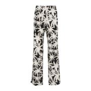 Zwarte Wijde Pijp Broek Logo Print Palm Angels , Black , Heren