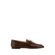 Leren Loafers met Kettingring Tod's , Brown , Dames