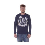 Mars Jersey Sweater Pullover Versace Jeans Couture , Blue , Heren