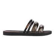 Stijlvolle Dames Strand Pool Slides Ipanema , Black , Dames