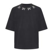 Stijlvolle T-shirts en Polos Palm Angels , Black , Heren