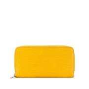 Pre-owned Leather wallets Louis Vuitton Vintage , Yellow , Dames