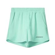 Katoenen Fleece Shorts met Zijsplitten Hinnominate , Green , Heren