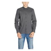 Geometrische Grijze Katoenen Shirt voor Mannen Antony Morato , Gray , ...