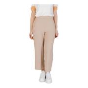 Beige Elastische Taille Broek Rits Sluiting Sandro Ferrone , Beige , D...