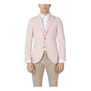 Roze Blazer Knoopsluiting Revers Mulish , Pink , Heren