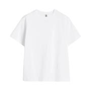 Witte Katoenen Tee Klassieke Crewneck TotêMe , White , Dames