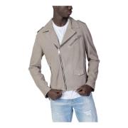 Grijze Leren Rits Blazer Antony Morato , Gray , Heren