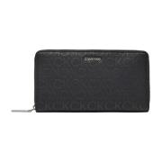 Zwarte ritsportemonnee voor dames Calvin Klein , Black , Dames