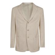 Luxe Wol Kasjmier Blazer Nude Eleventy , Beige , Heren