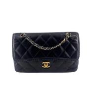 Pre-owned Leather chanel-bags Chanel Vintage , Black , Dames