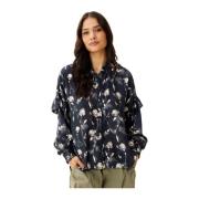 Honey Shirt met Ruchedetails IN Front , Black , Dames