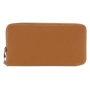 Pre-owned Leather wallets Hermès Vintage , Brown , Dames