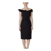 Zwarte Boat Neck Rits Jurk Sandro Ferrone , Black , Dames