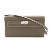 Pre-owned Leather shoulder-bags Hermès Vintage , Gray , Dames