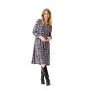 Blauwe 3/4 Mouwen Lucy Jurk IN Front , Multicolor , Dames