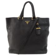 Pre-owned Leather totes Prada Vintage , Black , Dames