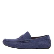 Pre-owned Suede flats Salvatore Ferragamo Pre-owned , Blue , Heren