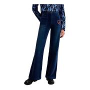 Blauwe Katoenmix Ritsbroek Desigual , Blue , Dames