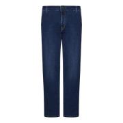 Blauwe Jeans met Logo Borduursel Hand Picked , Blue , Heren