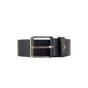 Leren herenriem Emporio Armani , Black , Heren