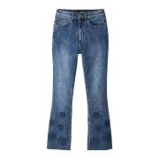 Blauwe Rits Knoop Jeans Dames Desigual , Blue , Dames