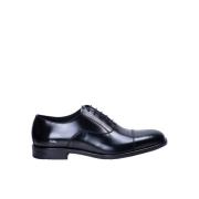 Zwarte Leren Oxford Veterschoenen Karl Lagerfeld , Black , Heren