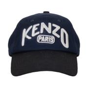 Blauwe Katoenen Baseballpet met Logo Kenzo , Blue , Heren