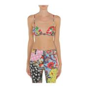 Patchwork Print Triangel Beha Moschino , Multicolor , Dames