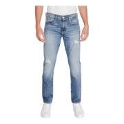 Blauwe Rits Knoop Jeans Herfst/Winter Tommy Hilfiger , Blue , Heren