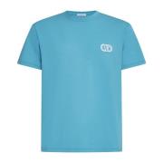 Blauw T-shirt met VLogo Signature Valentino , Blue , Heren