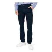 Blauwe Effen Broek Rits Knoopsluiting Armani Exchange , Blue , Heren