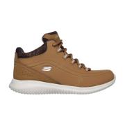 Sporty High-Top Nubuck Sneakers Skechers , Brown , Dames