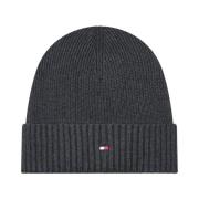 Grijze Cashmere Blend Cap Tommy Hilfiger , Gray , Heren