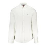 Wit Slim Fit Overhemd Lange Mouwen Tommy Hilfiger , White , Heren