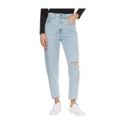 Klassieke Straight Leg Jeans voor Vrouwen Tommy Jeans , Blue , Dames