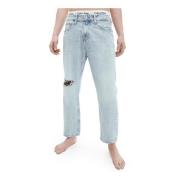 Ripped Light Blue Denim Jeans Calvin Klein Jeans , Blue , Heren