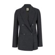 Dubbelrijige Grijze Blazer Jas Semicouture , Gray , Dames