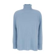 Blauwe Hoge Hals Trui Twinset , Blue , Dames