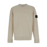 Witte Crewneck Logo Patch Sweater Stone Island , White , Heren