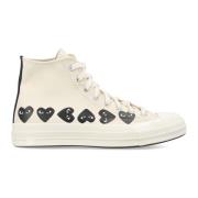 Beige Multi Heart Hi Top Sneakers Comme des Garçons Play , Beige , Dam...