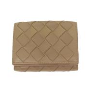 Pre-owned Leather wallets Bottega Veneta Vintage , Beige , Dames