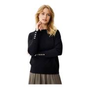 Lily Gebreide Blouse Zwart IN Front , Black , Dames