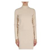 Geborduurd Logo Viscose Mix Top Marciano , Beige , Dames