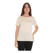 Korte Mouw Ronde Hals T-shirt Liu Jo , Beige , Dames